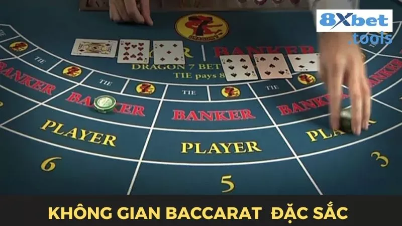 Không gian game Baccarat 8xbet rất đặc sắc